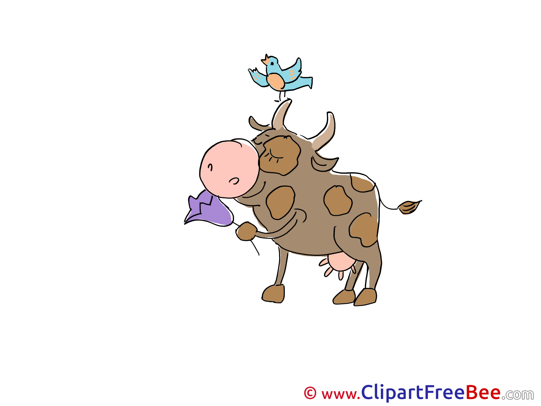 Bird Cow Flower free Cliparts for download