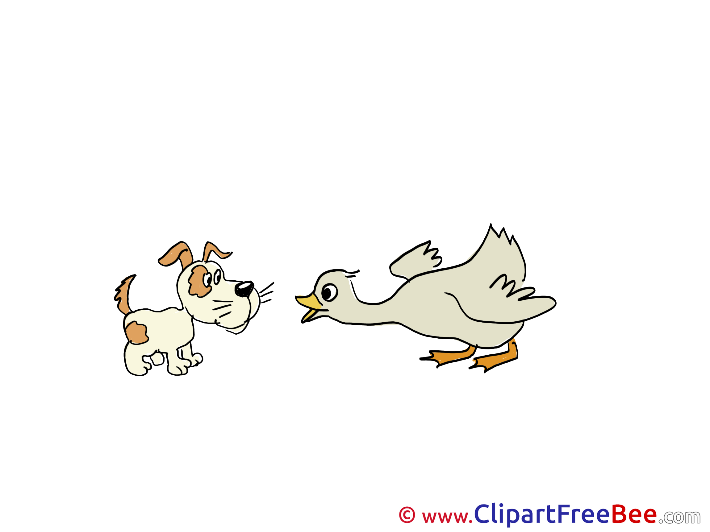 Duck with Puppy free Illustration download