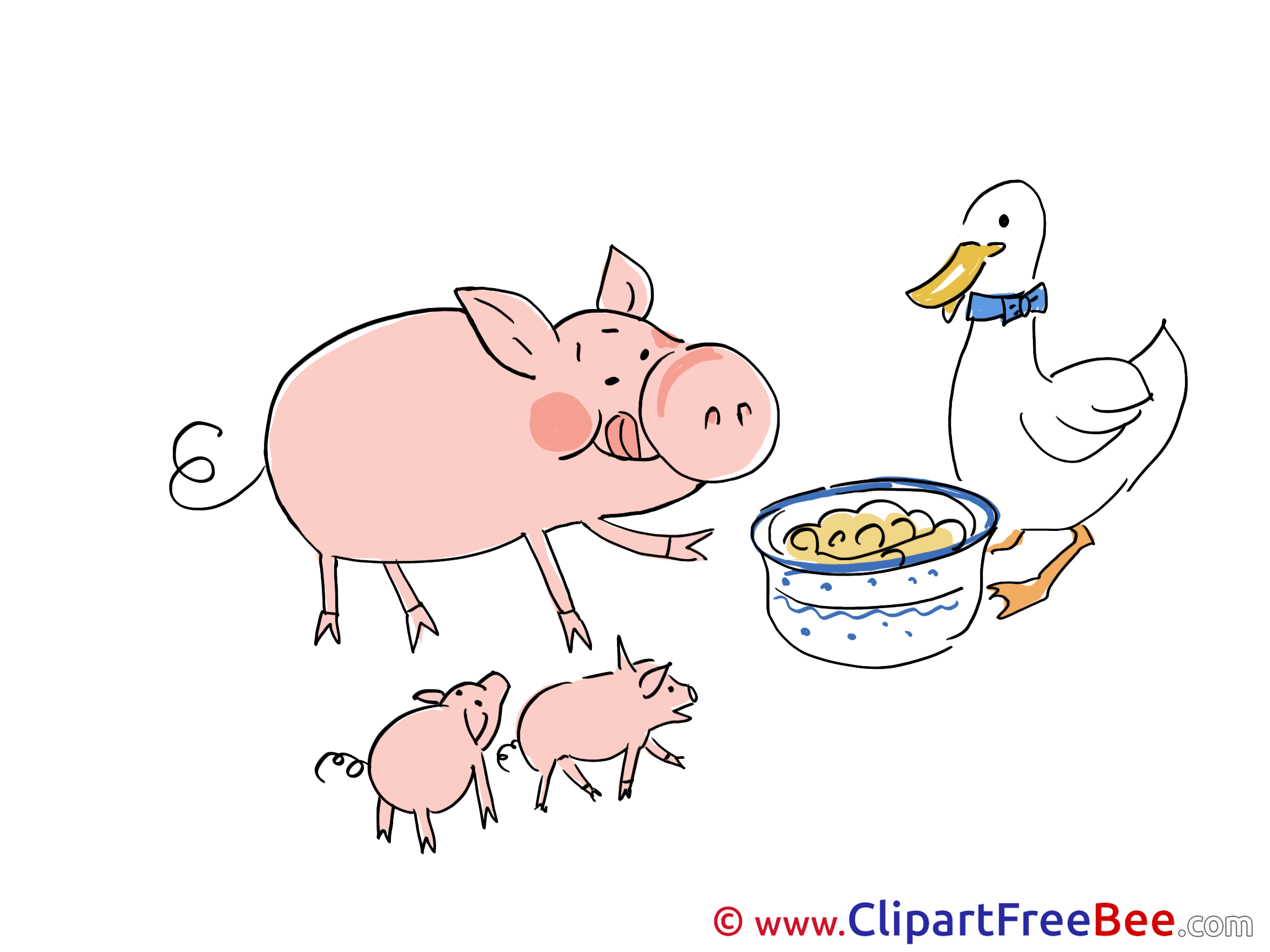 Eating Pigs Duck Pics download Illustration