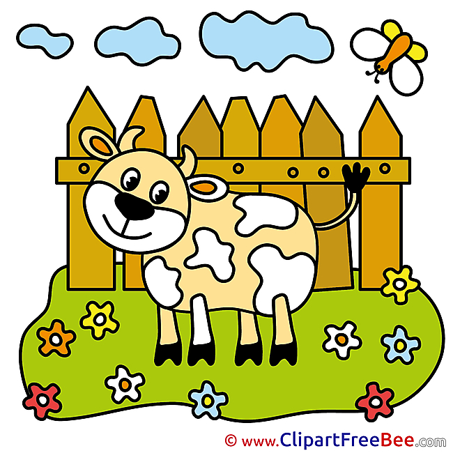 Heifer Meadow Fence Pics download Illustration