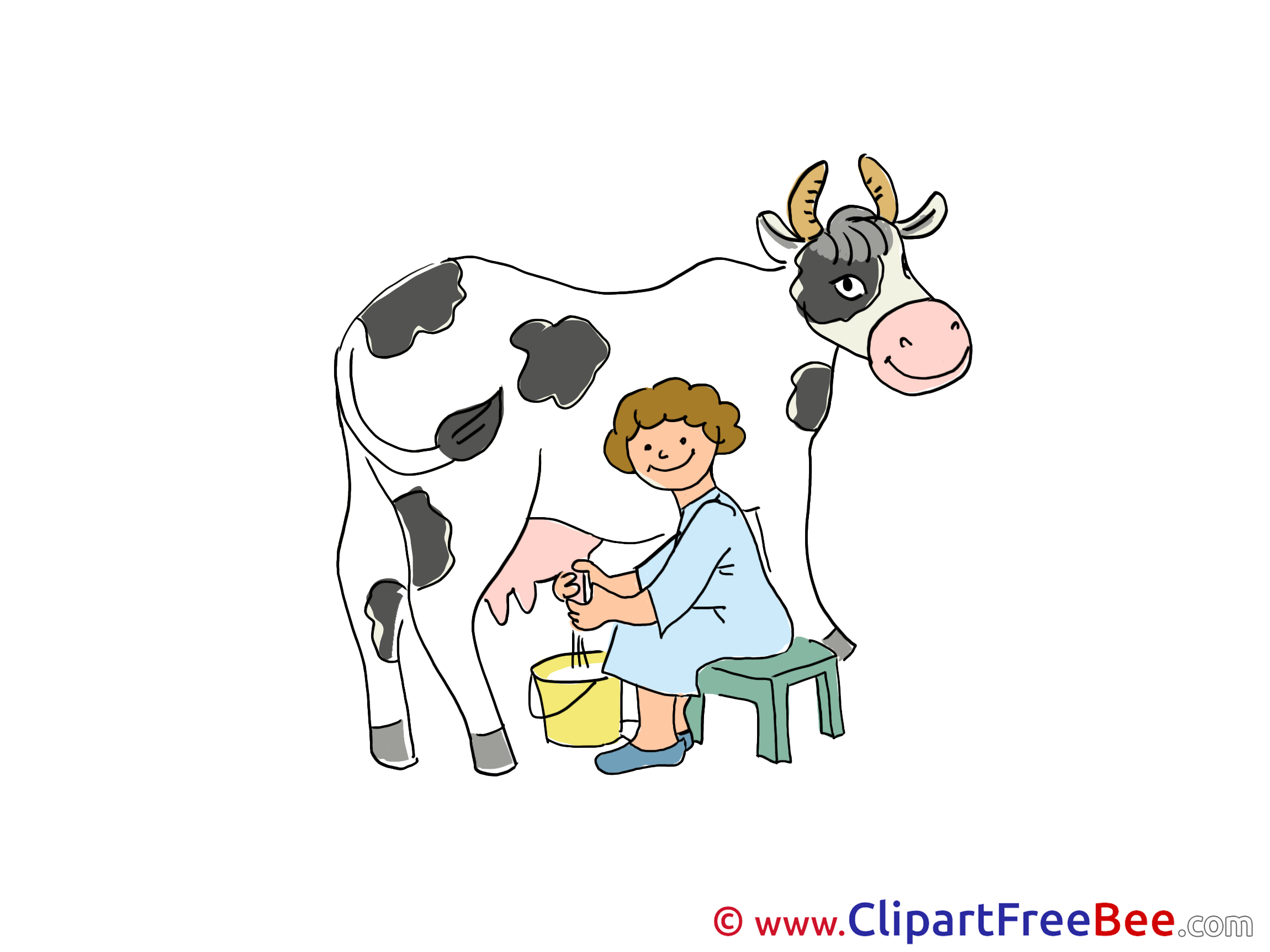 Milkmaid Cow Clipart free Illustrations