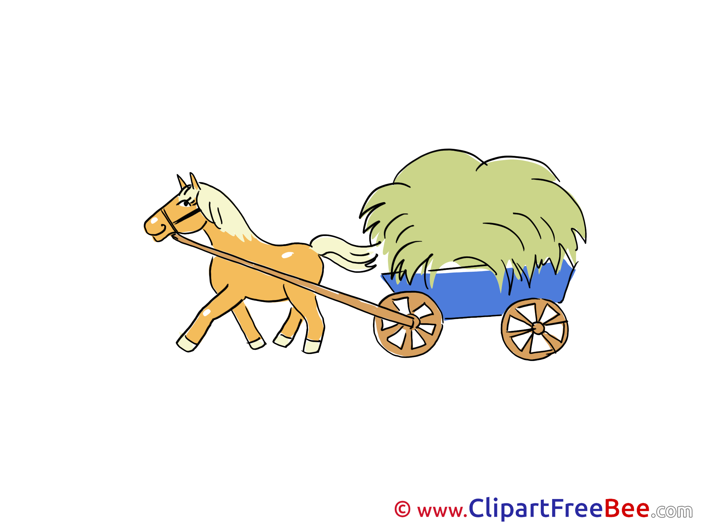 Wagon Hay Horse printable Images for download