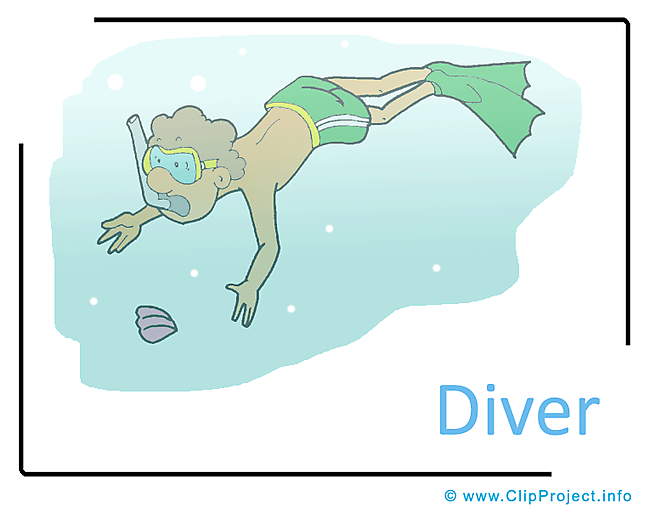 Diver Clipart Image free - Free Time Clipart Images free