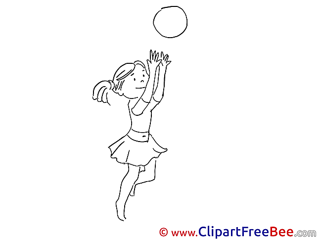 Little Girl plays with Ball Clipart Vacation free Images