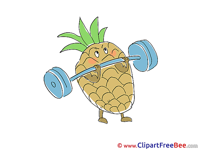 Barbell Ananas Clipart free Illustrations