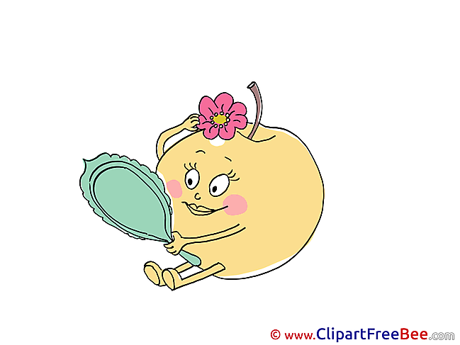 Mirror Apple Pics printable Cliparts