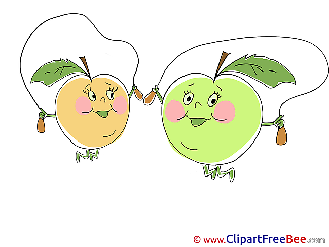 Skipping Rope Apples Clipart free Image download