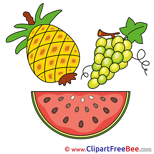Watermelon Grape Ananas Clip Art download for free