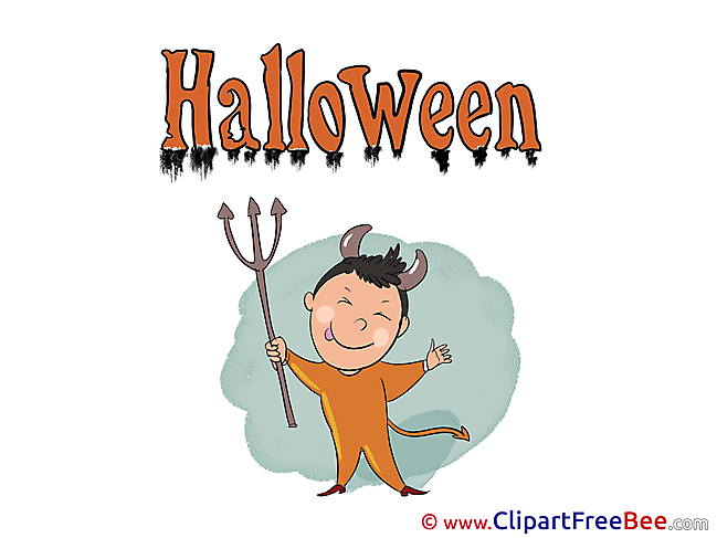 Devil Boy printable Illustrations Halloween