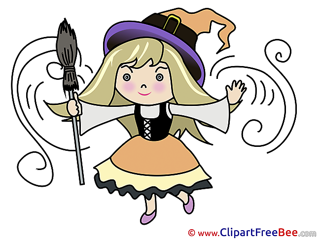 Kid Girl Witch Pics Halloween free Image