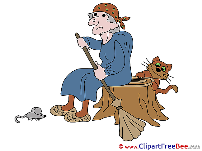 Mouse Stump Baba Yaga Cat Pics Halloween Illustration