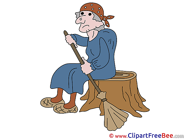 Stump Baba Yaga Clipart Halloween Illustrations