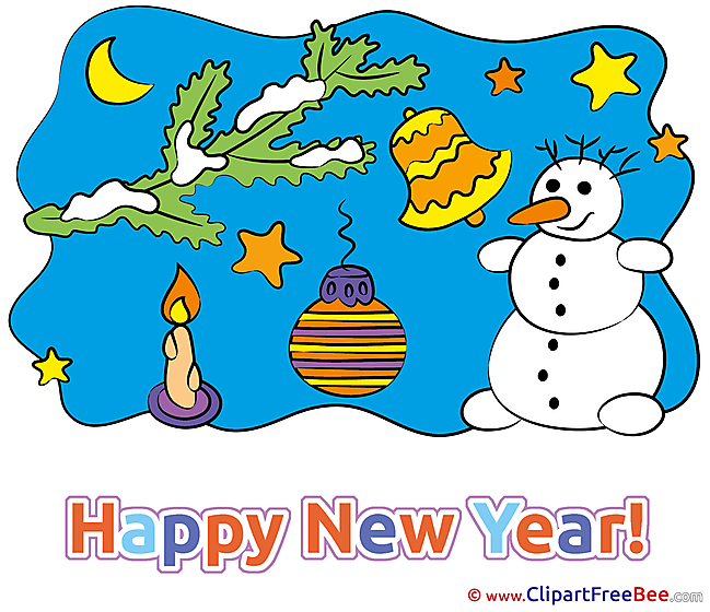 Branch Snowman Clipart New Year Illustrations