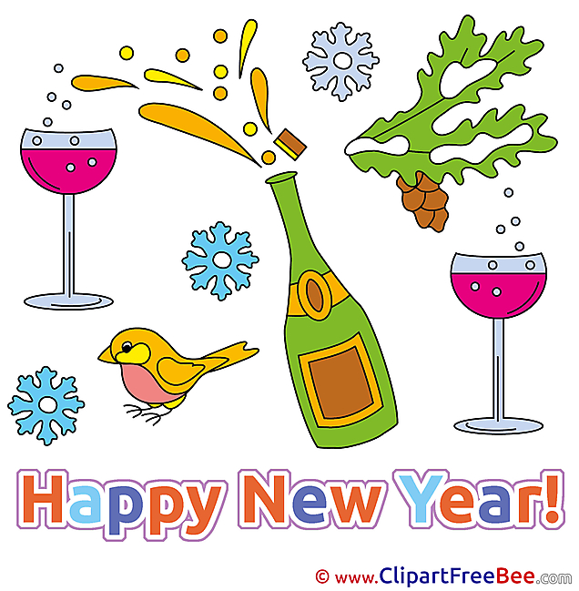 Champagne Clipart New Year Illustrations