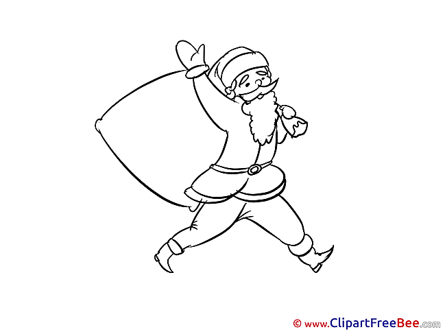 Coloring Santa Claus Cliparts New Year for free