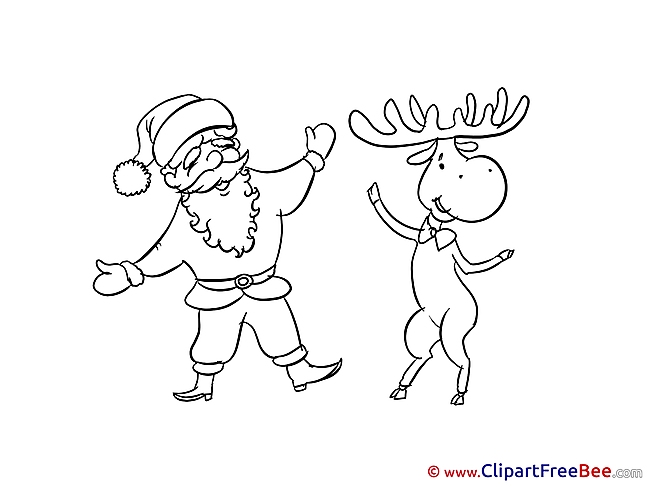 Dancing Deer free Cliparts New Year