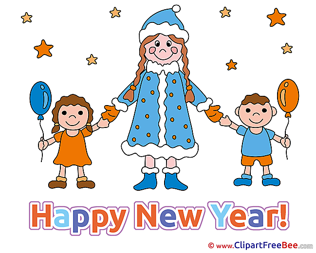 Maiden Children printable Illustrations New Year