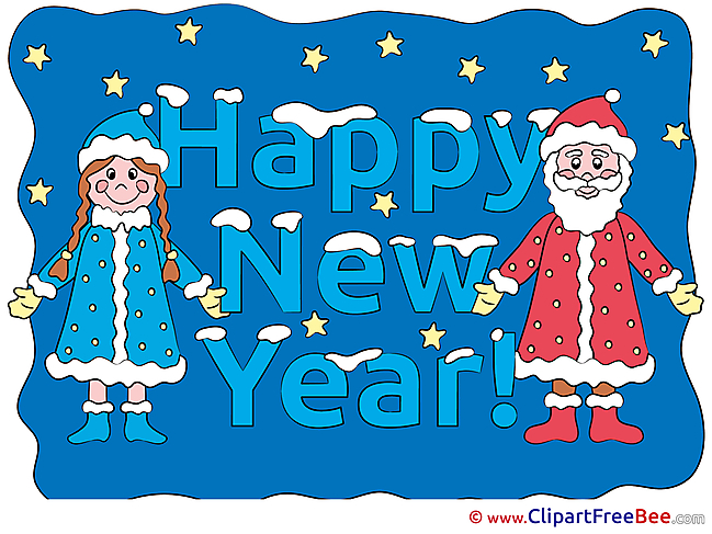 Maiden Santa Claus download New Year Illustrations