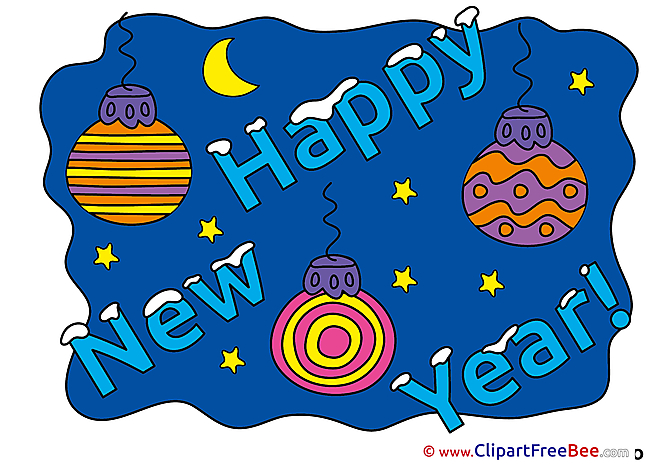 Moon Balls Pics New Year Illustration