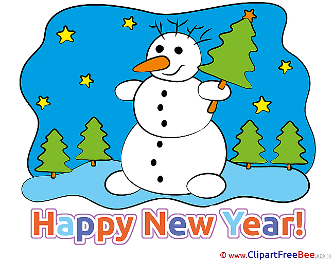 Night Snowman free Cliparts New Year