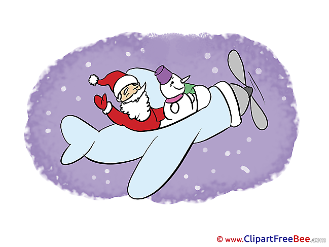 Plane Santa Claus free Illustration New Year
