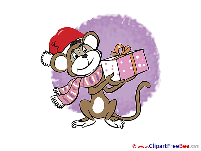 Scarf Monkey Cliparts New Year for free
