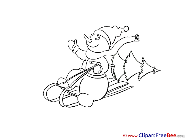 Sleigh Snowman Pics New Year free Image