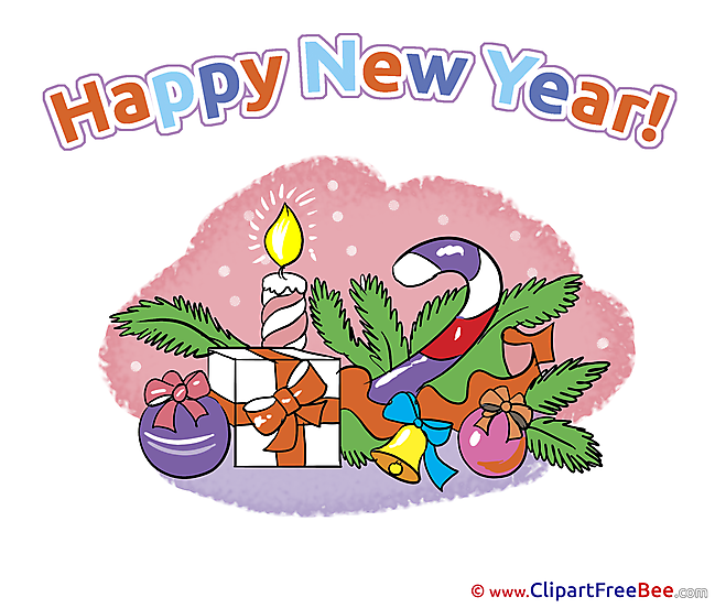 Virtual card Pics New Year Illustration