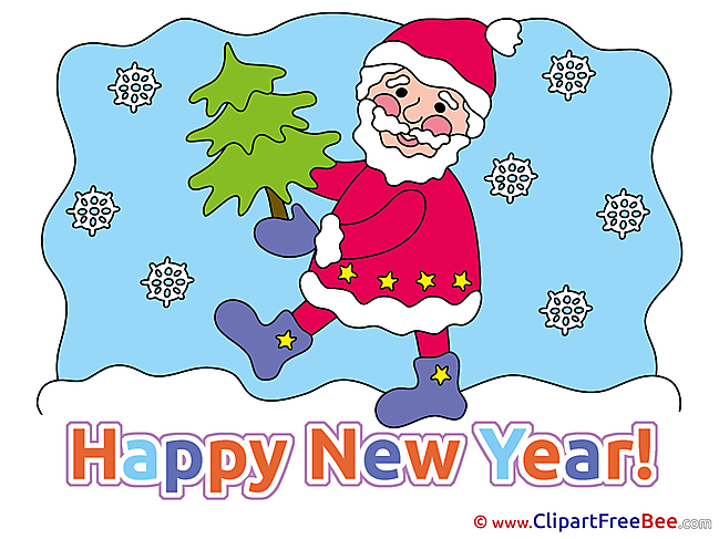Winter Santa Claus Clipart New Year Illustrations