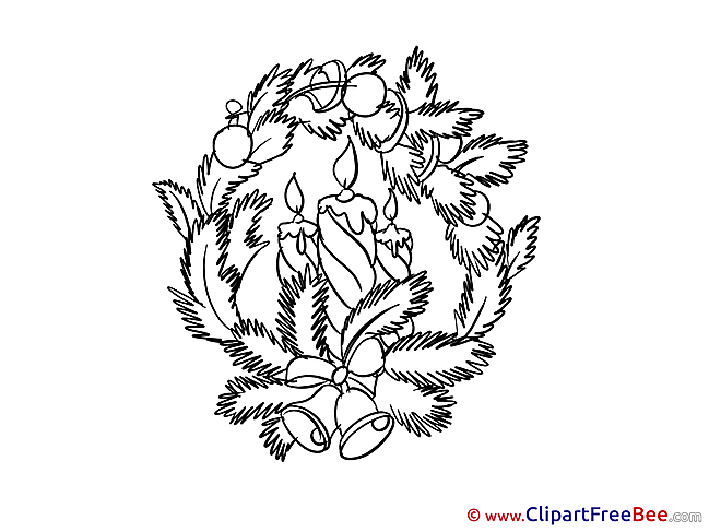 Wreath Coloring download New Year Illustrations