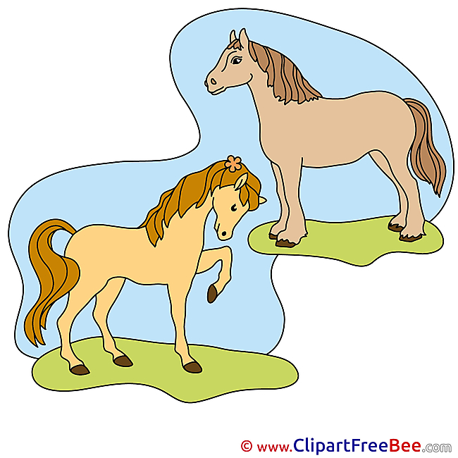 Two Horses Cliparts  for free