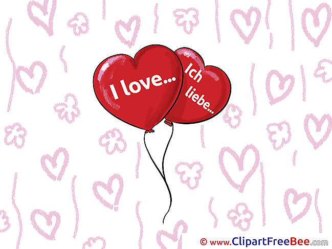 Balloons Hearts Clipart I Love You free Images