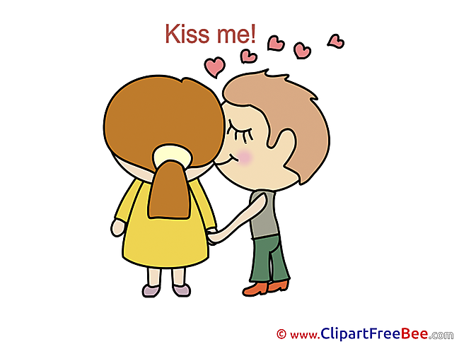 Boy Girl Kiss Me Clipart I Love You Illustrations