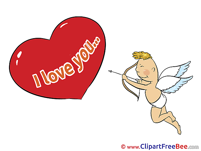 Cupid Bow Heart I Love You Illustrations for free