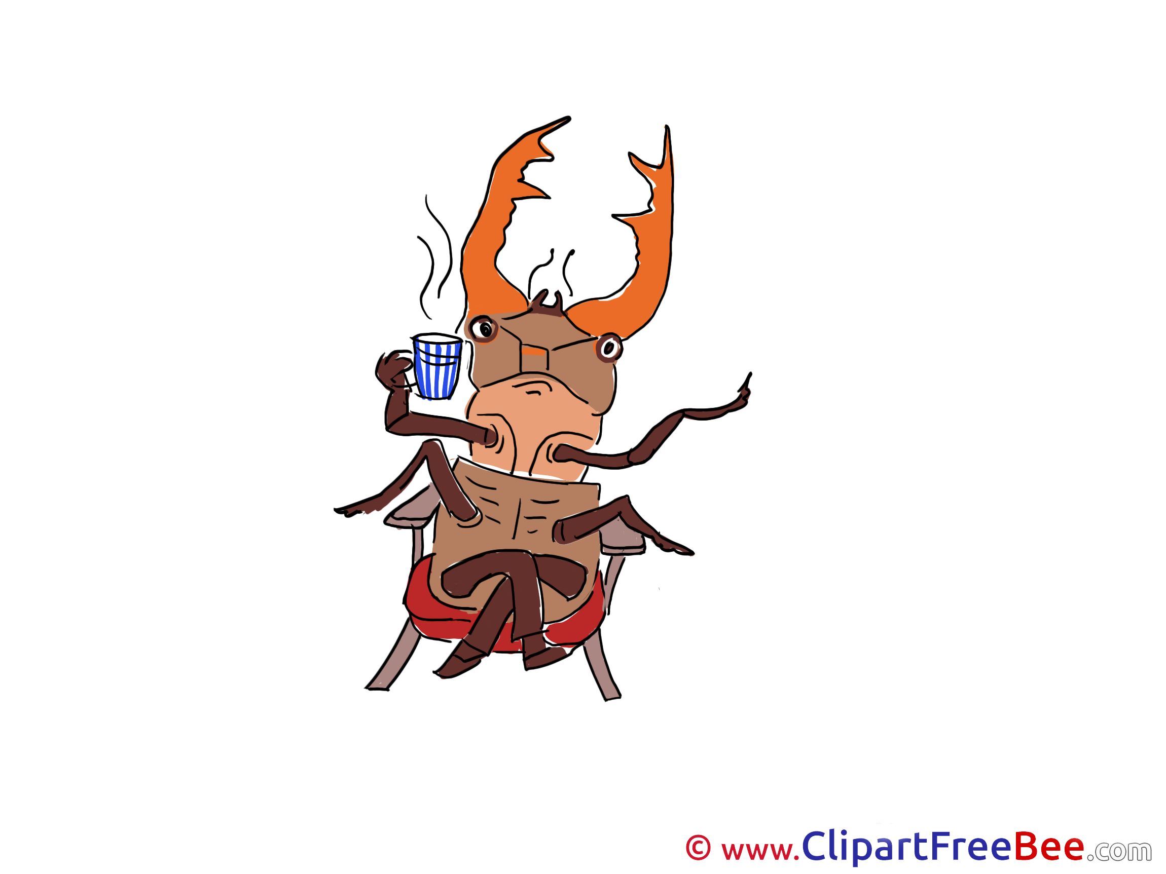 Bug Cup of Tea download Clip Art for free