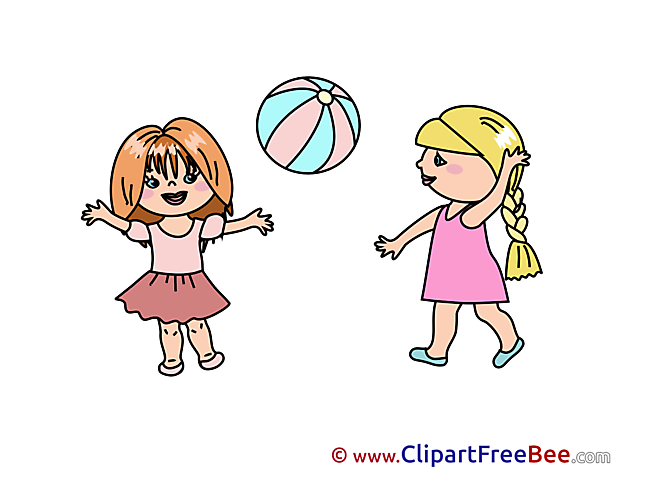 Ball Girls play download Clipart Kindergarten Cliparts