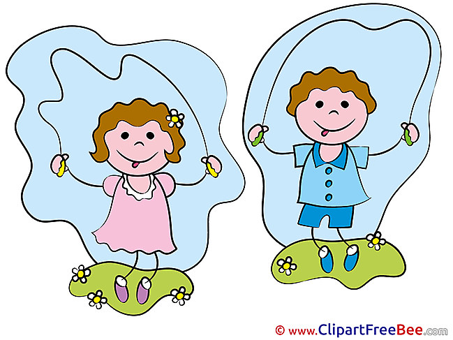 Children jump Rope Kindergarten download Illustration