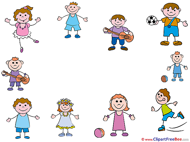 Funny Kids Kindergarten Illustrations for free