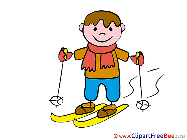 Ski Boy printable Illustrations Kindergarten