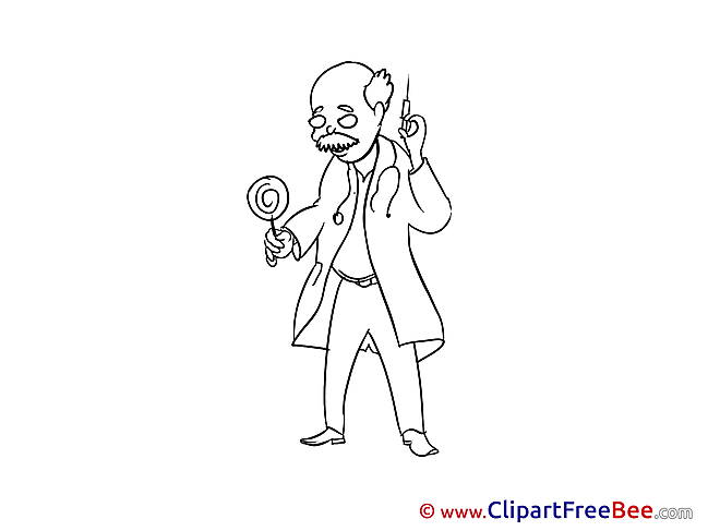 Drawing Doctor with Lollipop Clip Art download for free