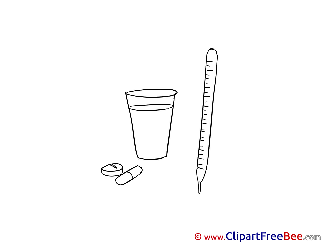 Glass Thermometer Drugs Cliparts printable for free