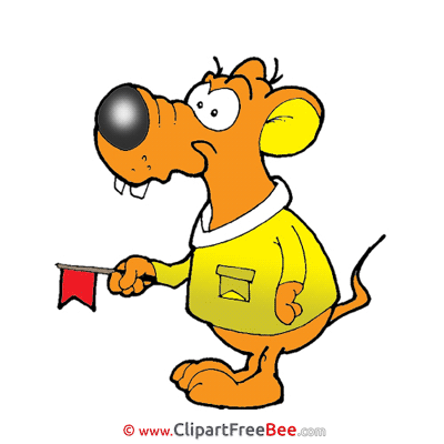 Mouse with Flag Clipart free Illustrations