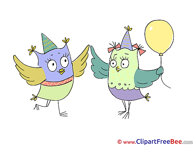 Balloon Owls Pics Party Illustration