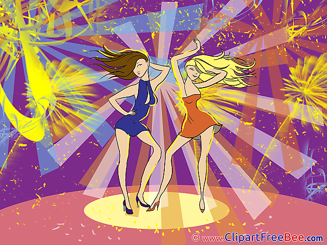 Disco Girls Party Clip Art for free