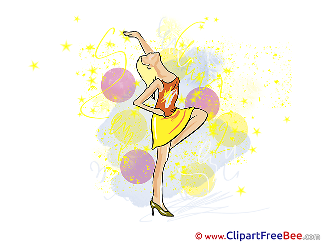 Drawing Dancer Girl printable Illustrations Party