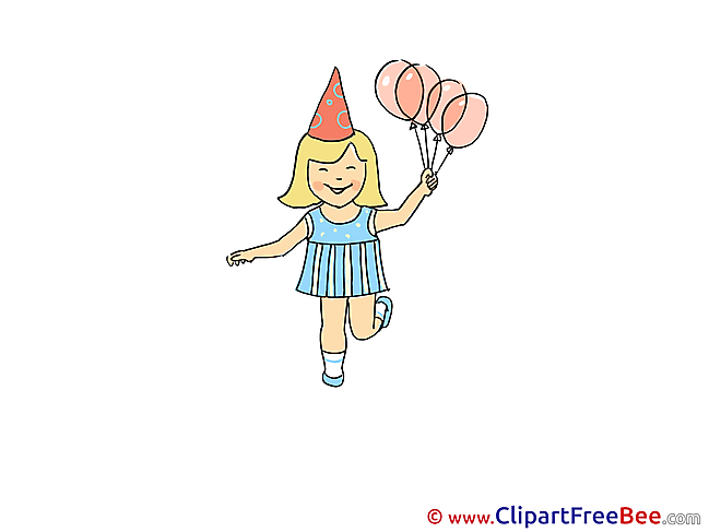 Girl Balloons Cliparts Party for free