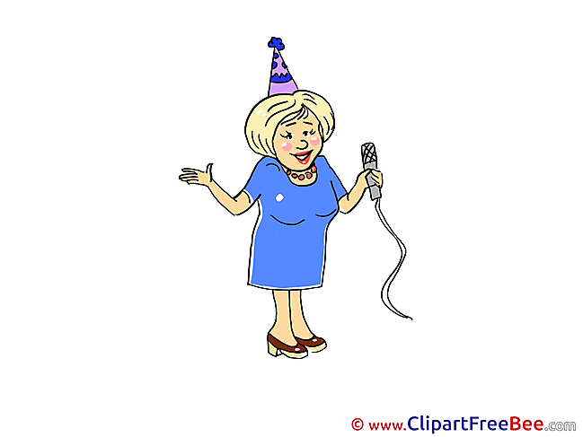 Karaoke Woman printable Illustrations Party