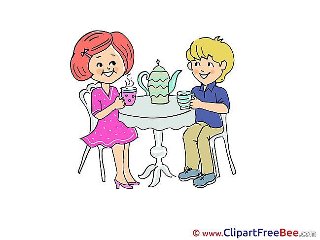 Kettle Tea Boy Girl download Clipart Party Cliparts