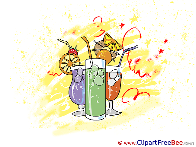 Orange Juice Coctails Pics Party Illustration