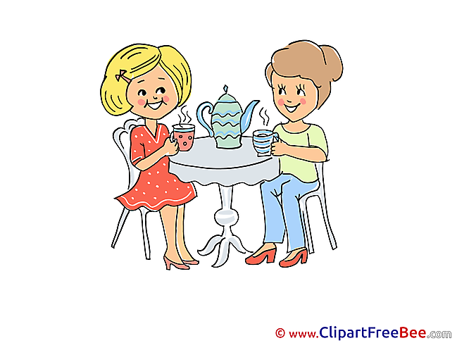 Table Tea Kettle Party Illustrations for free